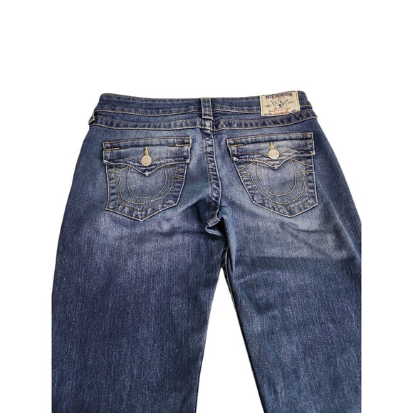 TRUE RELIGION WOMEN`S SLIM STRAIGHT WFLP JEANS SIZE 31 IN BKYM SAVAGE SALN - Picture 13 of 15